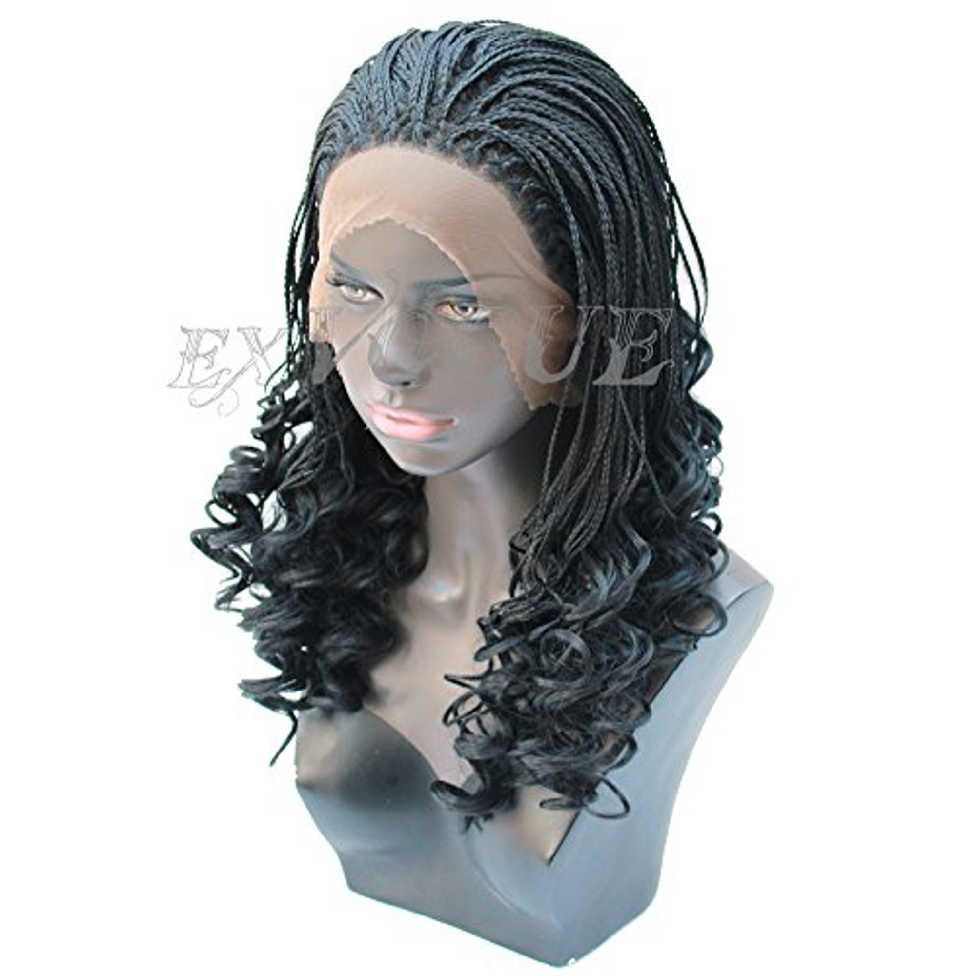 Exvogue Wavy Ends Micro Million Braided Wig For Women Lace Front
