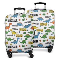 White Cartoon Roar Dinosaurs Pattern Luggage Cover Fashion Suitcase Cover Baggage Covers Fit 25-28 Inch Luggage (Go Travel)