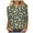 Army Green, variant on YDLCAFD T shirt Womens Dressy Tops 3/4 Length Sleeve Summer Crew Neck Tshirts Flower Printing Loose Casual Blouses Fashion