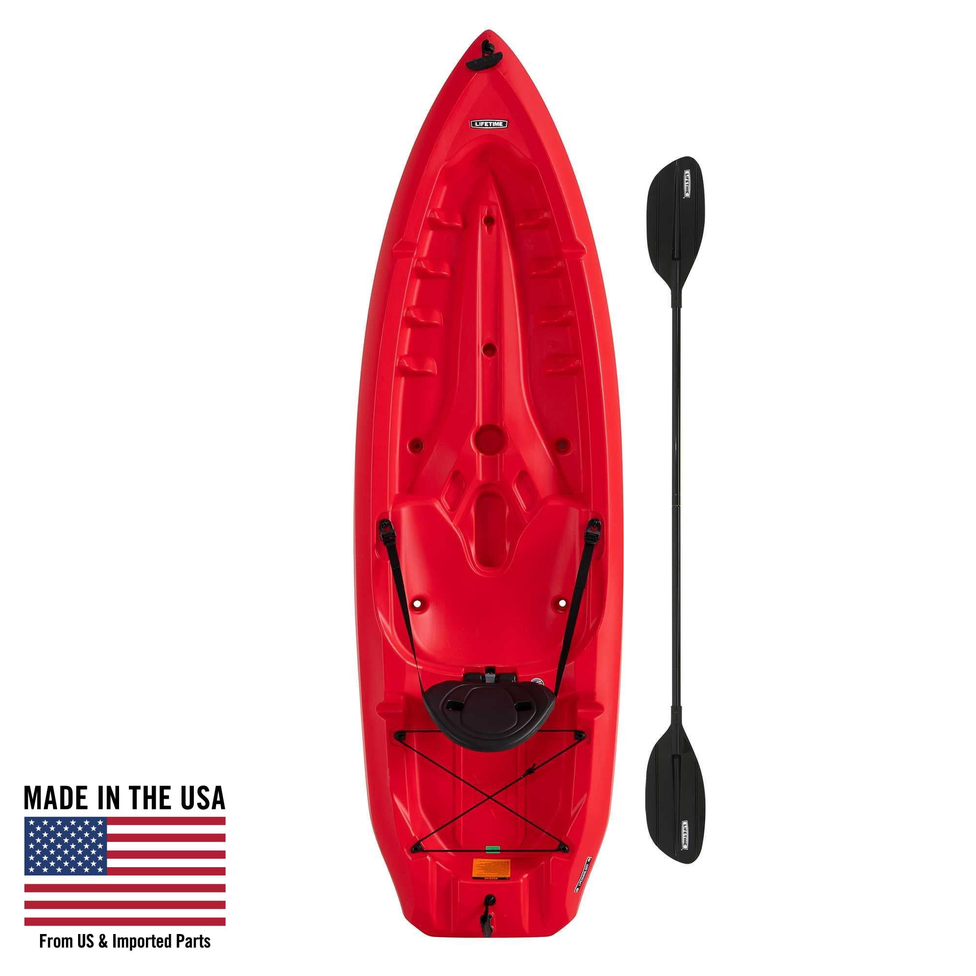Lifetime Pacer 8 ft Sit-Inside Kayak with Paddle, Fire Red (91036