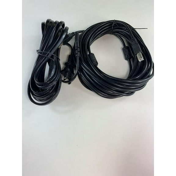 [UL Listed] OMNIHIL 15FT AC Power Cord 30FT USB-B Cable Compatible with HP OfficeJet Pro 9025 Printer