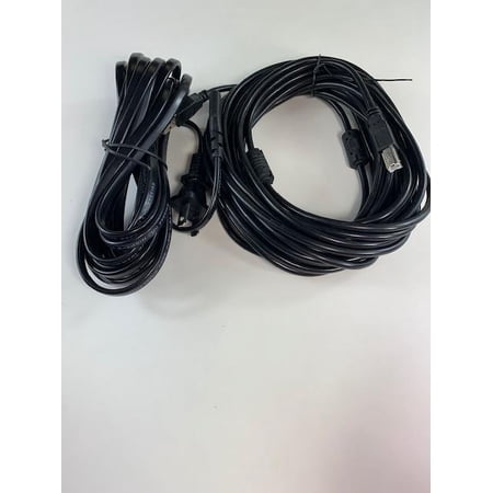 [UL Listed] OMNIHIL 15FT AC Power Cord+30FT USB-B Cable Compatible with Canon PIXMA TS8320 Printer