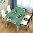 thumbnail image 4 of Yayeee Tablecloths 54" x 72" Rectangle Wrinkle Resistant Party Table Cover, Green American Footballs, 4 of 8
