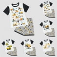 thumbnail image 4 of TOWED22 Infant Baby Boy Clothes Summer 2pcs Short Sleeve Tee Pocket Shorts Truck Dinosaur Outfits(Black,3-4 Y), 4 of 4