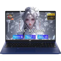 17.3" FHD IPS Gaming Laptop: AMD Ryzen 5 6600H, Radeon 660M, 16GB DDR5 RAM, 1TB SSD, Backlit Keyboard, Fingerprint, 100W Type-C