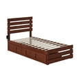 thumbnail image 2 of AFI Oxford Twin Wood Platform Bed with Headboard, Footboard & 2 Storage Drawers, Walnut, 2 of 7