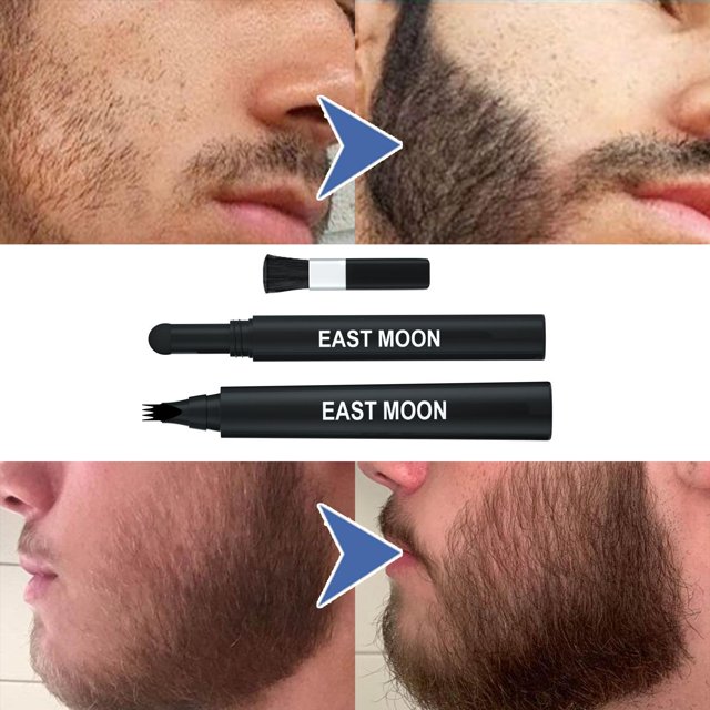 Lápiz de relleno para barba, Natural, resistente al agua, a prueba de sudor, lápiz duradero de 4 puntas para definir barba, forma al Colco relleno de barba