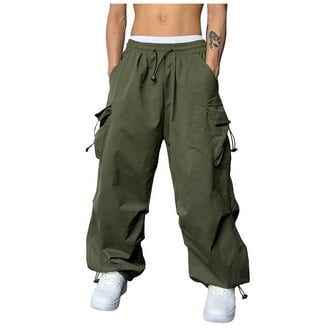 Men’s Parachute Cargo IG DxhmoneyHX Men's Baggy Cargo Pants Trendy Casual Parachute