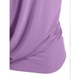 thumbnail image 5 of J. METHOD Women's Sleeveless Halter Neck Lightweight Low Cut Deep V Neck Sexy Draped Backless Top Blouse NEWT07 Lavender L, 5 of 6