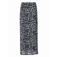 thumbnail image 2 of Women'S Y2K Leopard Print Skirts Ruched Maxi Skirt Mesh Sheer High Waisted Long Bodycon Skirt Black S, 2 of 8