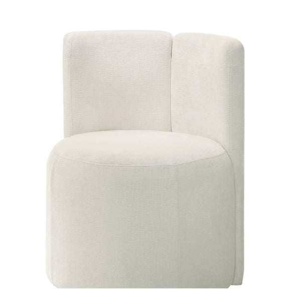 JERFIT Swivel Accent Chair Set of 2, Modern White Upholstered Side Chairs with Padded Seat for Dining Room, Office, Living Room