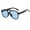 Blue, variant on XASZHN Classic Round Sunglasses for Women Men Vintage Large Plastic Frame Double Bridge蛤蟆 Purple One Size