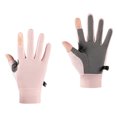 thumbnail image 3 of Guantes de ciclismo de verano de seda helada, 2 guantes deportivos sin dedos para hombres y mujeres, ciclismo, entrenamiento en gimnasio, levantamiento de pesas al aire libre, talla M, rosa, 3 of 12