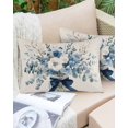 thumbnail image 6 of Blue Spring Floral Throw Pillow Cover 12 x 20 Inch Decorative Pillow Cover Watercolor Summer Flowers Vintage Lumbar Pillowcase Seasonal Rectangle Cushion Case for Couch Sofa Bed Living Room, 6 of 7