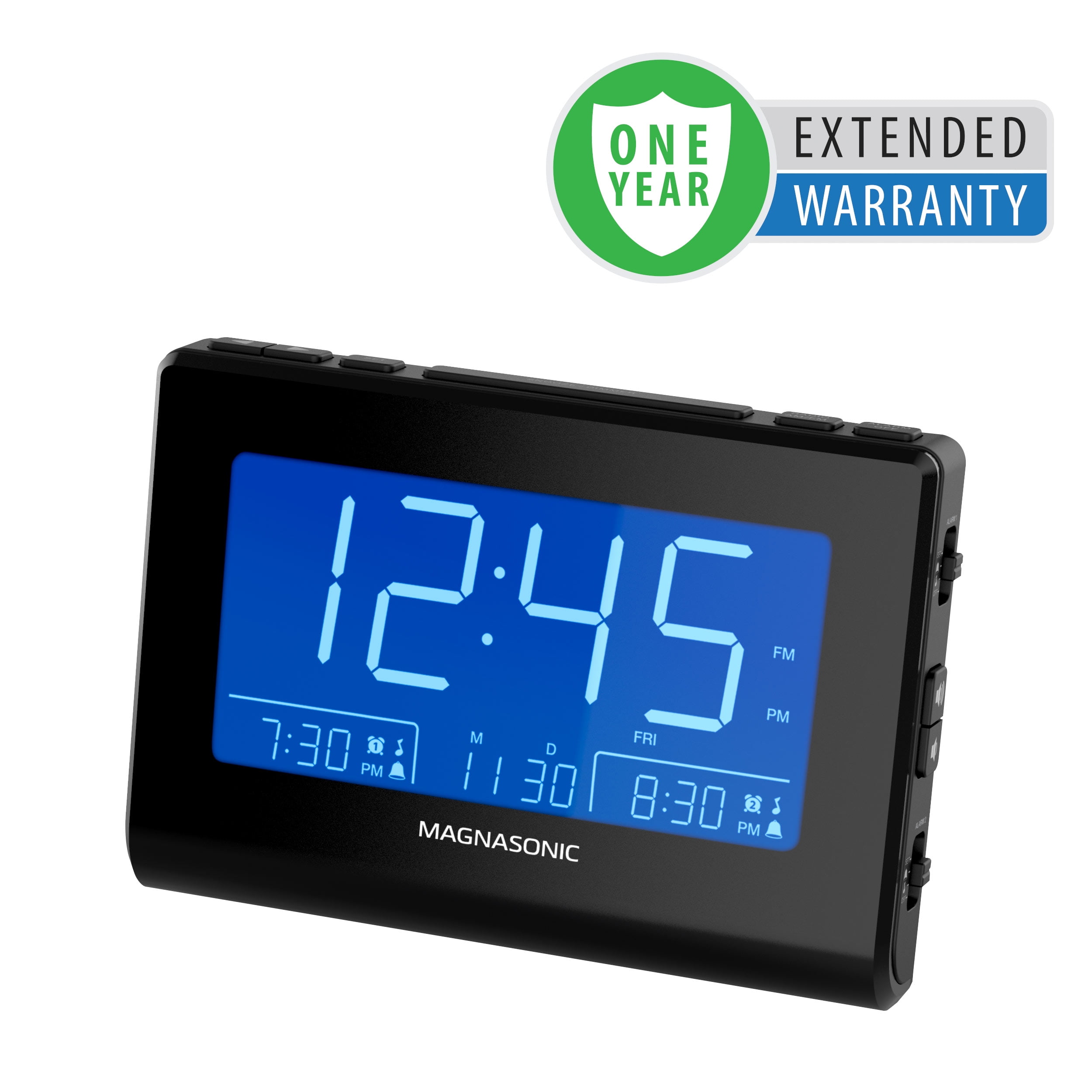 Magnasonic Alarm Clock Radio with Battery Backup, Dual Gradual Wake