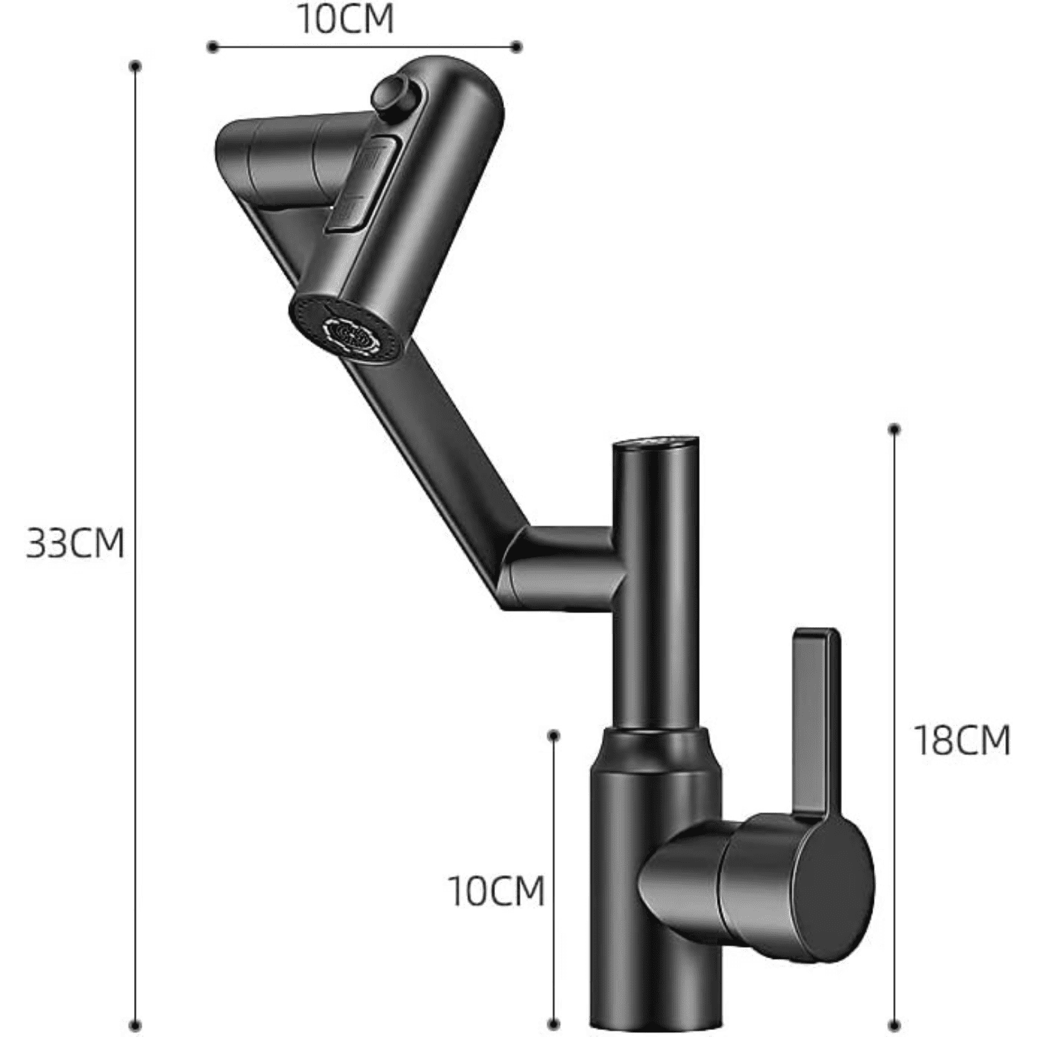 Bathroom Faucet with Digital LED Display: 1080° Swivel Spout & Temperature Sensor - Single Handle Vanity Faucet with Multifunction Spray - Easy Install Basin Faucet