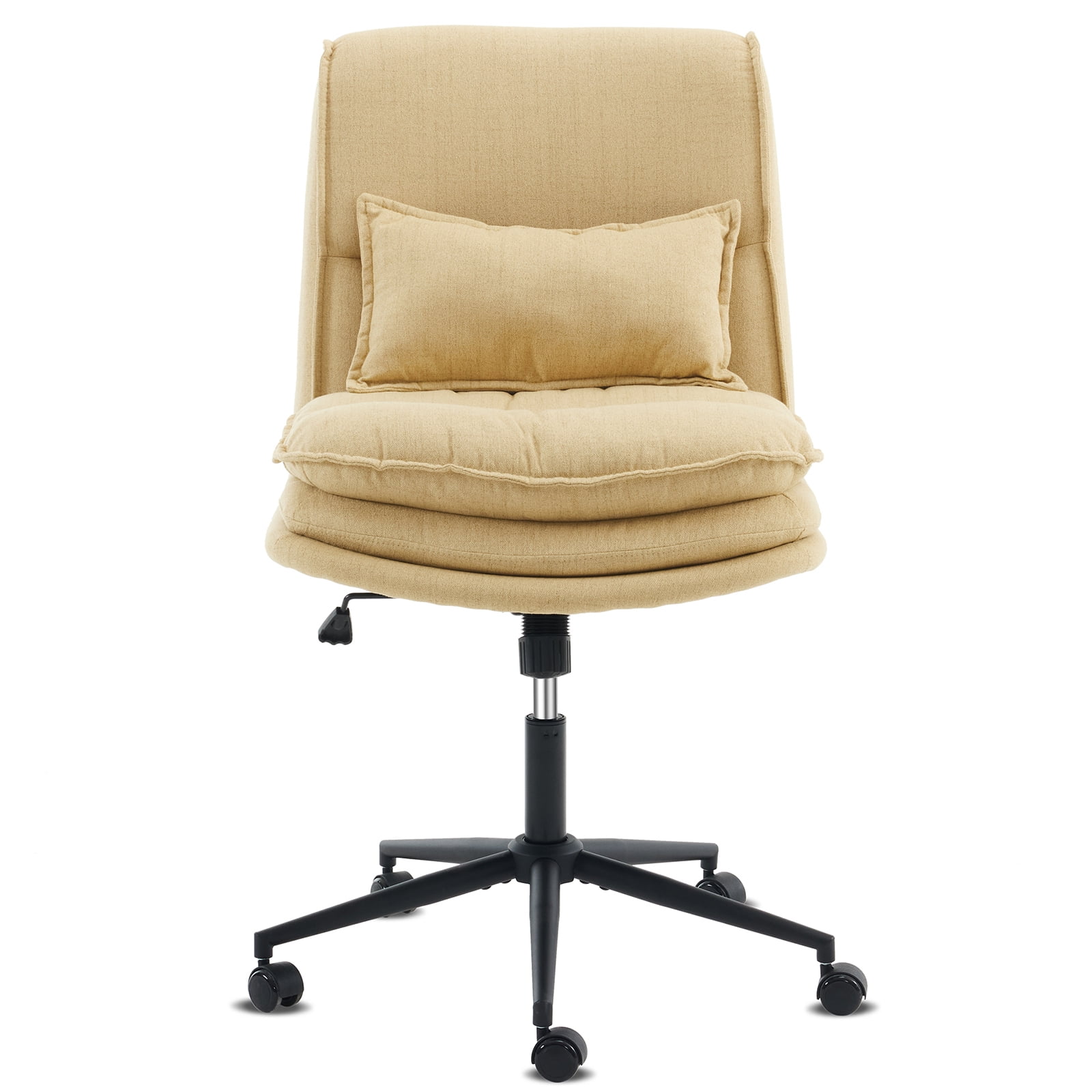 Ktaxon Armless Office Chair Linen Fabric Study Chair Adjustable
