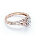 thumbnail image 3 of JeenMata 1.25 Carat Round Cut Halo Engagement Ring in 18K Rose Gold over Silver, 3 of 7