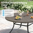 thumbnail image 3 of Vicllax 9-Pcs Round Outdoor Patio Dining Set Table and Chair Modern Style Metal for Deck Garden, 3 of 7