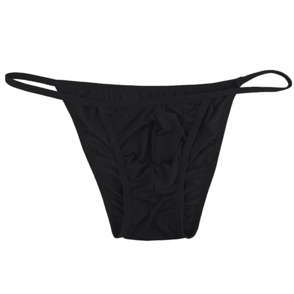 Penkiiy Sexy Thongs for Men Sexy Mens Stretch Bulge Pouch Bikini Briefs Underwear Underpants Black Underwear