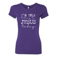 thumbnail image 2 of Wild Bobby, I'm Only Talking to Jesus Today Inspirational/Christian Women Slim Fit Junior Tee, Purple Rush, Small, 2 of 6