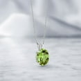 thumbnail image 4 of Gem Stone King 14K White Gold Green Peridot Pendant Necklace for Women (3.00 Cttw, Gemstone August Birthstone, Oval 11X9MM, With 18 inch Chain), 4 of 4