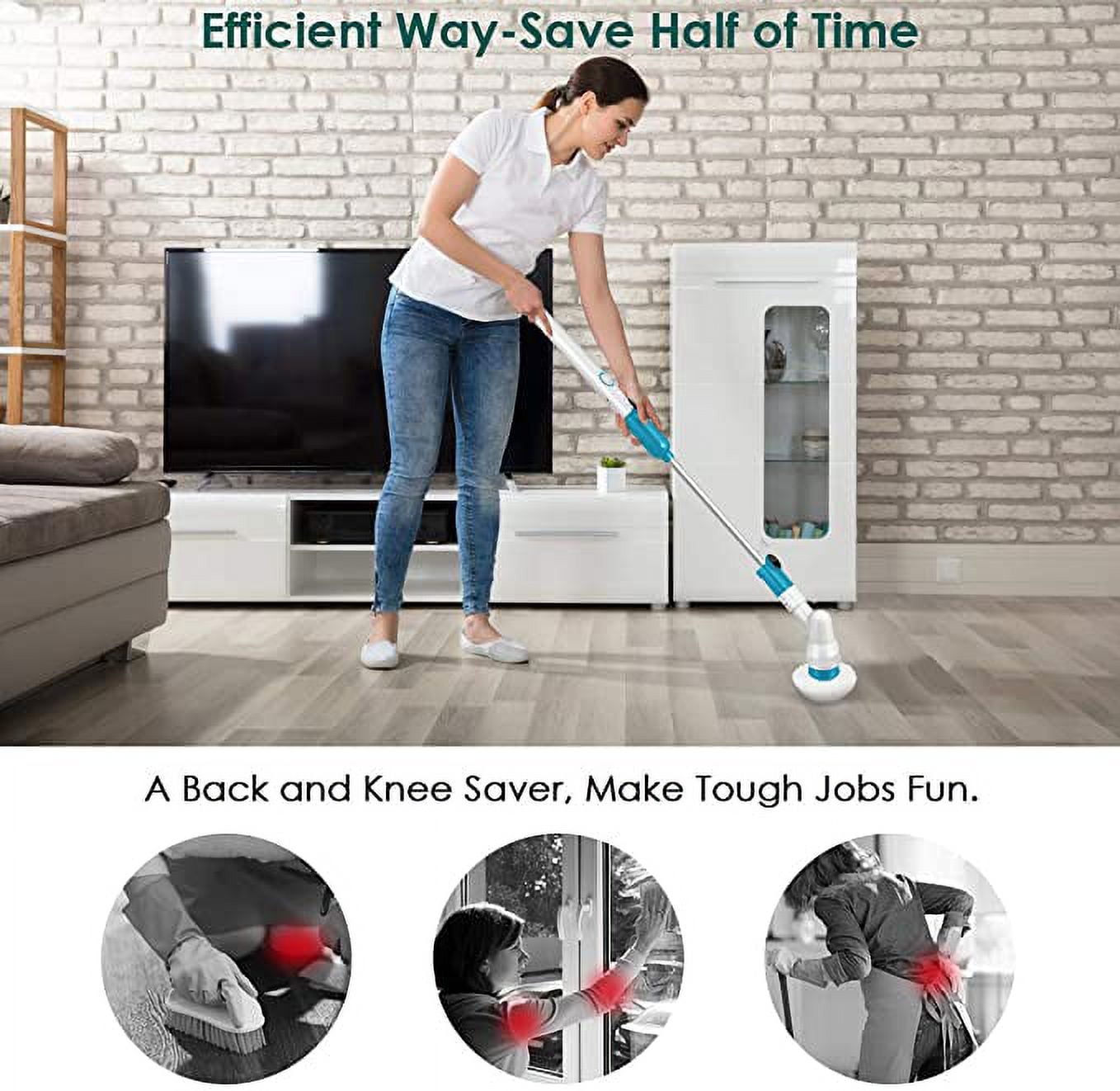 Autrucker Electric mop, electric mop, 360 degree cordless bathroom