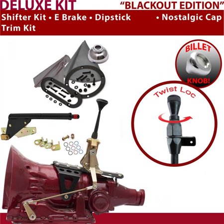 American Shifter TH350 Shifter Kit Black 6 in. E Brake Trim Kit Dipstick for EC555