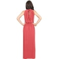 thumbnail image 5 of KOH KOH Long Sleeveless Bridesmaid Wedding Party Guest Summer Flowy Casual Brides Formal Evening Sexy Halter Neck Maxi Dress Gown For Women Watermelon Pink X-Large US 14-16 NT012, 5 of 6