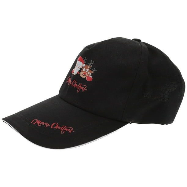 1pc Gorra con visera Gorra de béisbol con diseño temático de Navidad Sombrero con patrón de Papá Noel