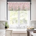 thumbnail image 3 of Flower Floral Kitchen Curtains Sets for Windows 24 Inch Length, Blue Pink Daisy Botanical Countryside Rod Pocket Window Treatments Tier Curtains and Valances Set for Bedroom/Bathroom, 3 of 6