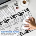 thumbnail image 4 of Long Mouse Pads for Desk,Boho Black and White Geometric Ethnic Desk Mats on Top Of Desks, Desk Mouse Pad Extra Large with 3mm Non-Slip Base and Stitched Edge for Gaming,Work,Home 31.5"x11.8", 4 of 5