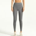 thumbnail image 5 of ibuvkizy Workout Leggings for Women Tummy Control,Women's Long Solid Color Hip Lift Fitness High Waist Elastic Exercise Yoga Pants Gray,S, 5 of 5