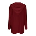 thumbnail image 6 of Jxximdong Fashion Coat for Women, Casual Solid Color Pocket Long Sleeve Top Hooded Cardigan Jacket, Women's Coats Red, 6 of 6