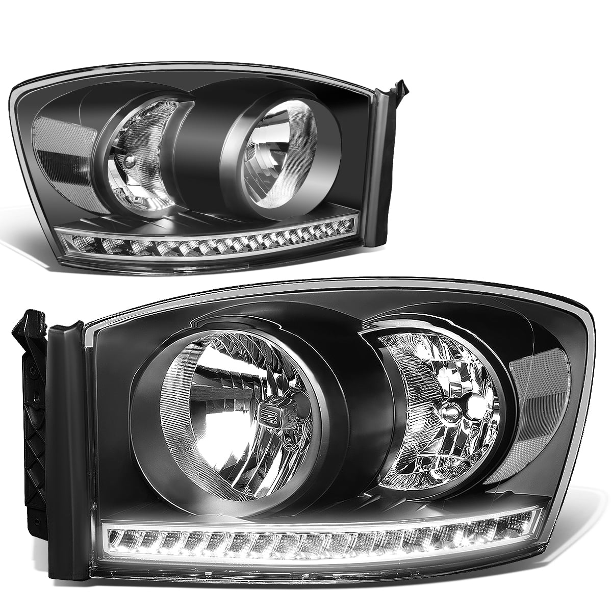 Black For Dodge Ram 3rd Gen Pair of OE Style Replacement Bumper Fog Light/Lamp Bezel Cover 