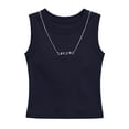 thumbnail image 4 of Girl Ribbed Tank Tops - Girls Crew Neck Summer Tanks - Kids Soft Breathable Solid Color Workout Sleeveless Tees Shirts, Black, 1 Years, 4 of 8