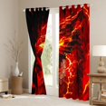 thumbnail image 3 of Manfei Fantasy Dragon Animals Kitchen Curtains,Gothic Wildlife Black Out Curtains Pack of 2 (42x63 Each),Red, 3 of 6