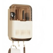 Yunkctuk Multi-functional Kitchen Utensil Organizer with Drip Tray, Spoon and Ffork Storage Box, Large-capacity Silverware Holder. Wall-mounted Design Frees up Counter Space in Your Kitchen.