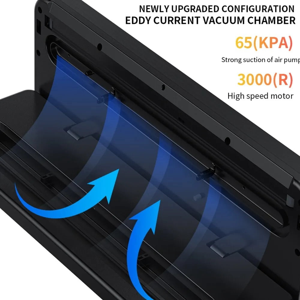 Commercial Vacuum Sealer Machine with 65 KPA Strong Suction, 6-in-1 Food Saver System for Dry & Moist Foods, Ideal for Home & Business Use, Includes 30 Free Bags