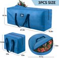 thumbnail image 2 of Yexmas 3 Pack Large Christmas Tree Storage Bag,Fits up to 7.5 ft Artificial Trees,Christmas Wreath Garland Storage Bag,Christmas Ornament Storage Box,Reinforced Handles & zipper,Blue, 2 of 7