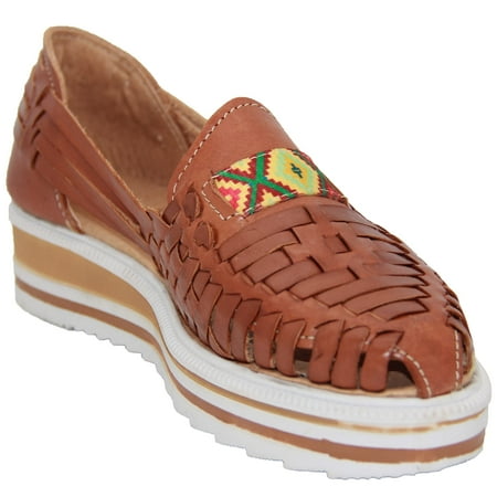 

The Western Shops Women’s Leather Platform Wedge Sandal Authentic Mexican Womens Huarache Sandal