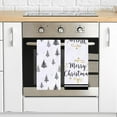 thumbnail image 4 of Merry Christmas Trees Dish Towels, 18 x 26 Inch Seasonal Winter Xmas Black Stripe Decoration Tea Towels for Cooking Baking Set of 2, 4 of 6