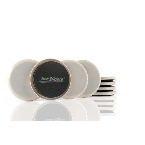 Super Sliders 3 1/2" Reusable Furniture Sliders, Carpet, Beige (8 Pk)