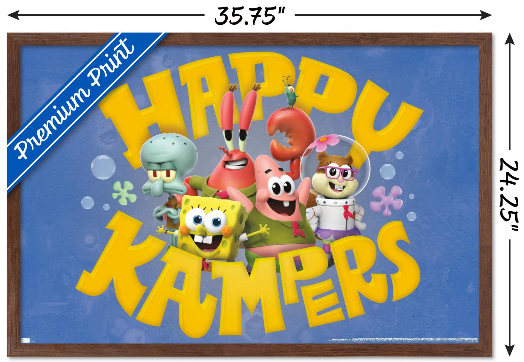 SpongeBob Squarepants : Kamp Koral - Happy Kampers Wall Poster, 22.375" x 34" Framed