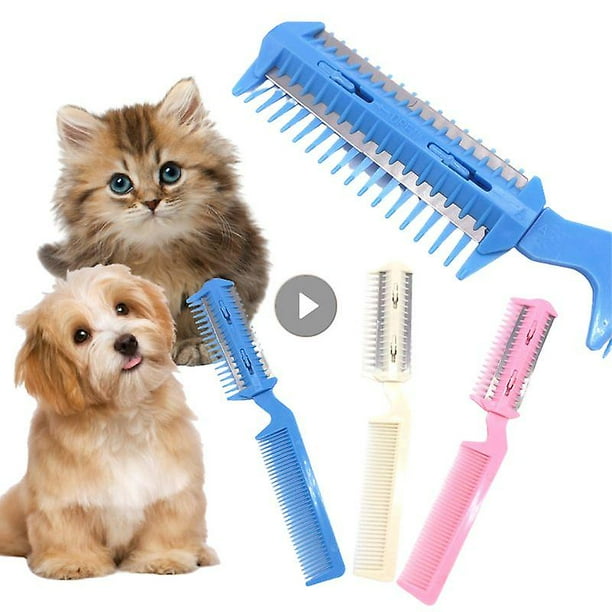 Pet Hair Trimmer Comb Cutting Cut Dog Cat With 2 Blades Grooming Razor Thinning Hairbrush Comb For Cats Dog Hair Remover Tools Walmart