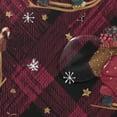 thumbnail image 4 of Red Diagonal Plaids Christmas Santa on Sleigh Shower Curtains with 12 Hooks Waterproof Bathroom Decor 66" x 72", 4 of 6