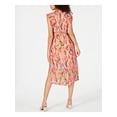 thumbnail image 2 of MAISON JULES Womens Pink Floral Short Sleeve Midi Shift Party Dress Size: M, 2 of 3