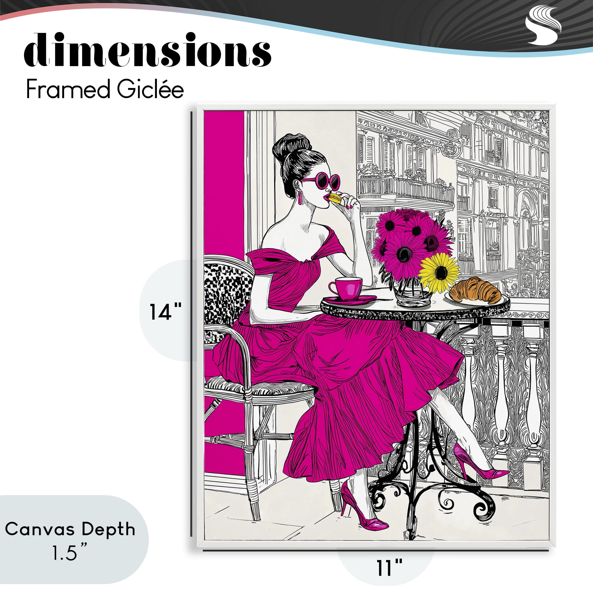 Stupell Industries Glamorous Brunch on Balcony White Framed Giclee Art, design by Jess Stempel