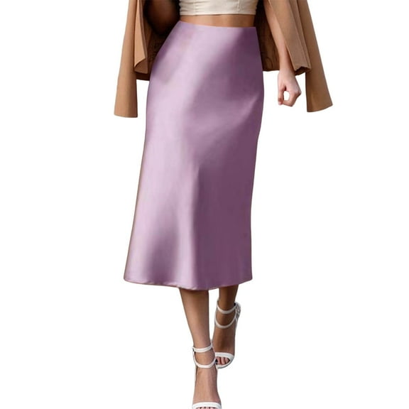RUTAYY Women Straight Solid Color Midi Skirt For Daily Vacation Wear Elegant Slim Fit Spring Summer Casual Skirt Casual Travel Skirts
