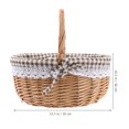 thumbnail image 2 of Picnic Bag Gift Basket Wicker Storage Basket Linen Inner Basket for Storage Use Size S (Primary Color Coffe Fabric with White Dots), 2 of 6